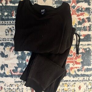 GAP Black Waffle Knit matching set